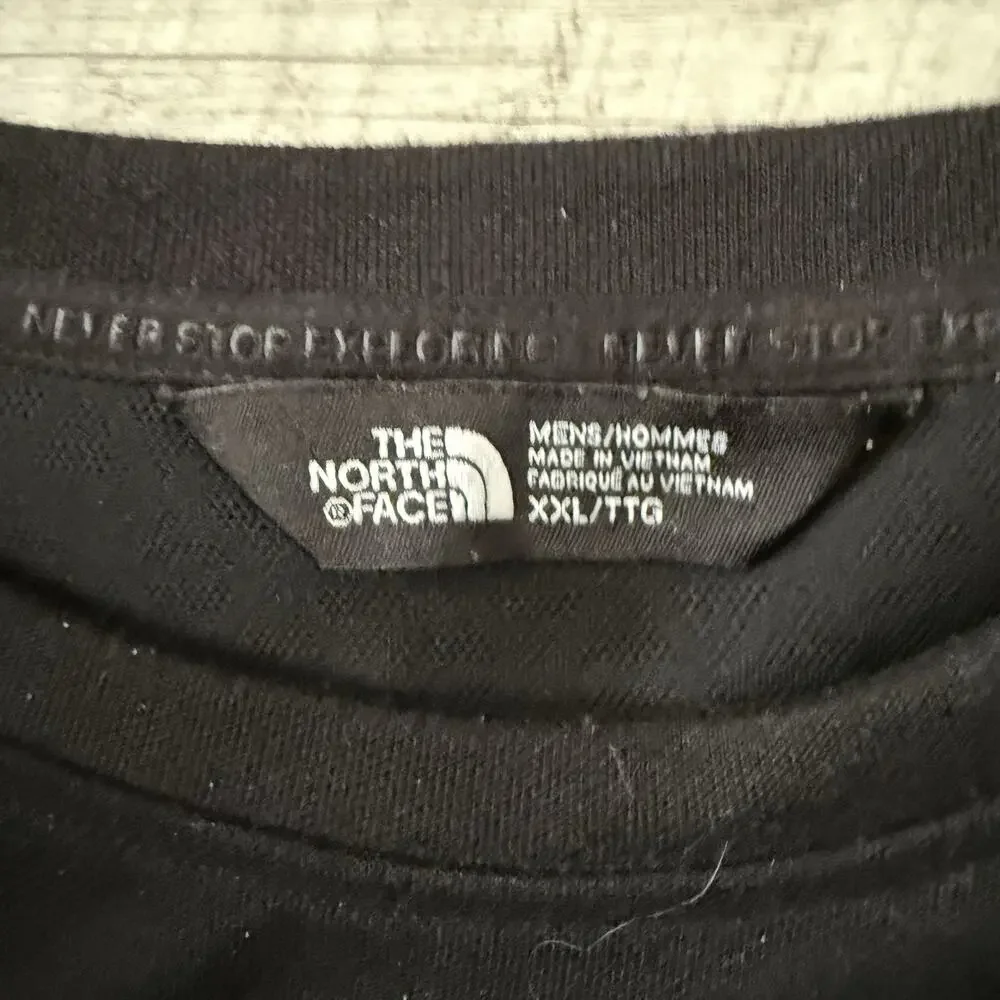 The North Face Sweatshirt Men XXL Black Crewneck Never Stop Exploring Zip Pocket